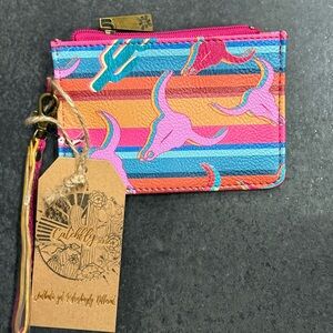 Catchfly Studio Serape Longhorn ID/Card Holder With Wristband